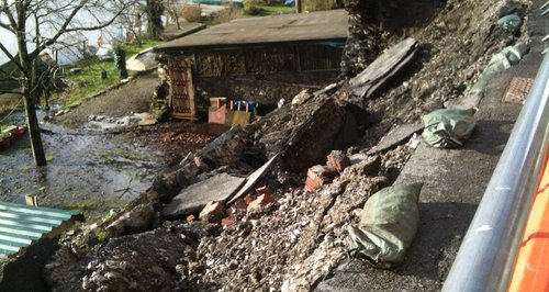 35 properties cut off by landslip