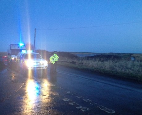Cley Helicopter Crash Police Cordon