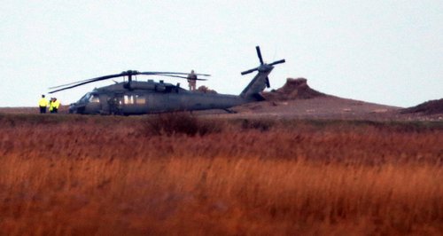 US Military Helicopter Landed Near Site Of Crash