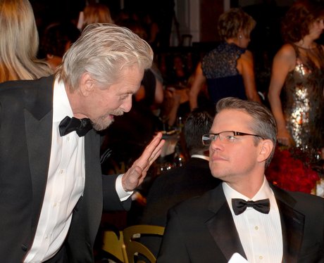 Michael Douglas and Matt Damon in tuxedos