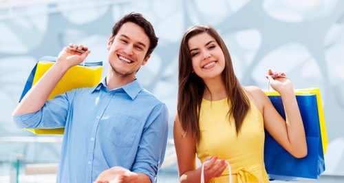 Young couple shopping