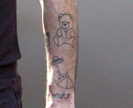 Robbie Williams gets a new tattoo of a teddy bear on forearm