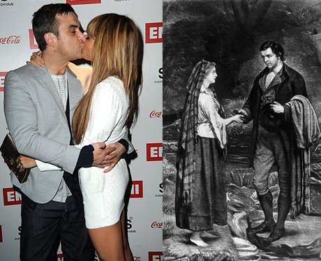 Spit canvas of Robbie and Ayda Field and Robert Burns and Mary Campbell