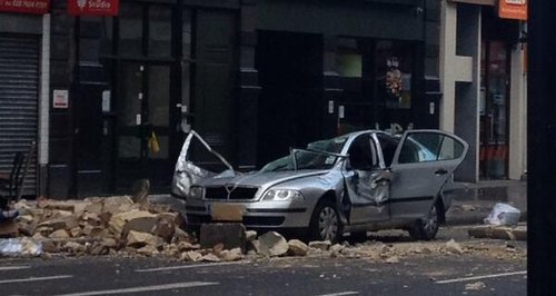 Car crushed in Holborn