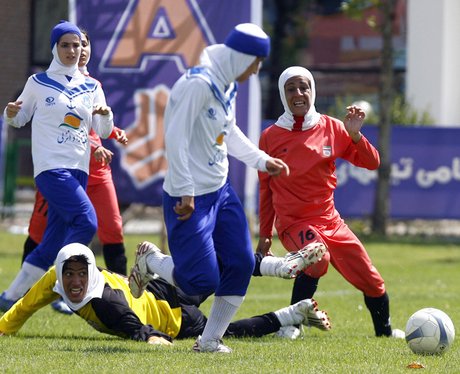 Iranian women play football