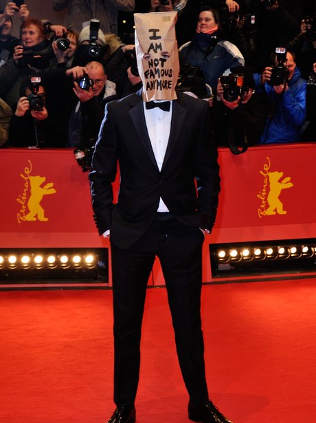 Shia LaBeouf in a brown paper bag