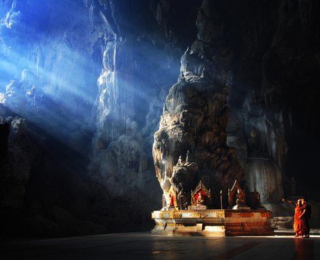 buddist temple in cave