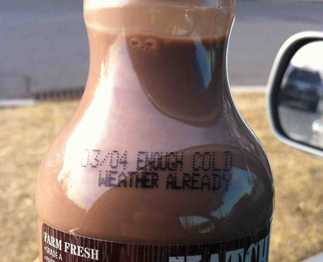 A bottle of chocolate milk