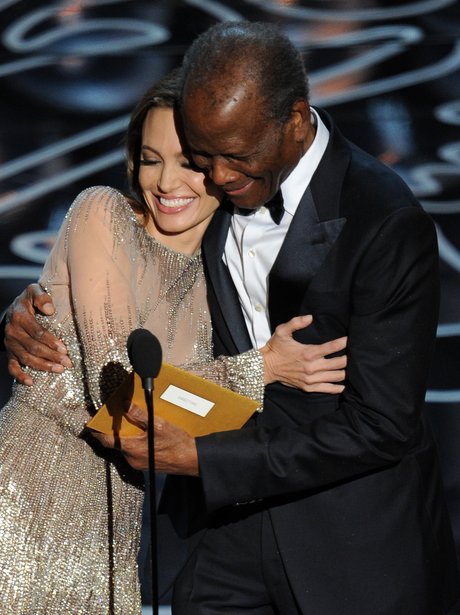 Angelina Jolie and Sidney Poitier