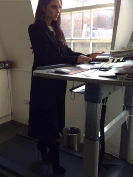 Victoria Beckham on a treadmill in heels