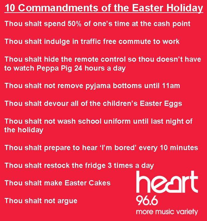 10 Commandments of the Easter Holiday