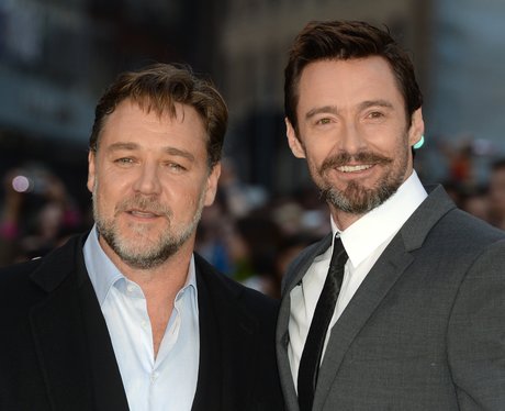 Russell Crowe and Hugh Jackman pose together