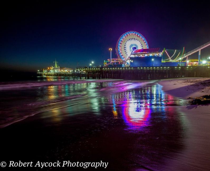 Santa Monica Pier at midnight