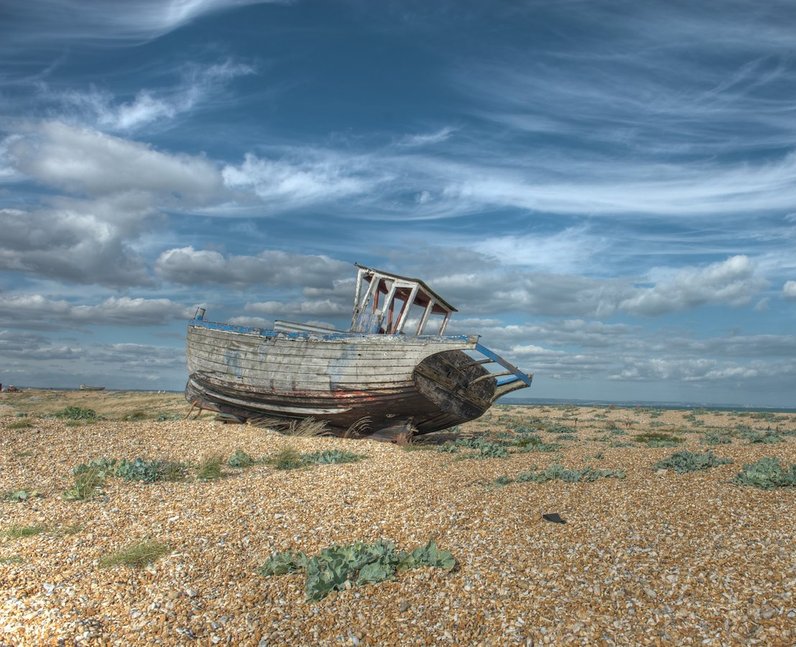 Abandoned boat in Dungeness