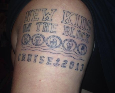 A tattoo of the band New Kids On The Block