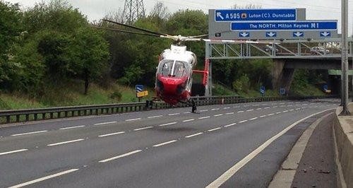 air ambulance bedfordshire m1 crash