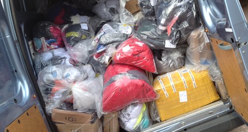 Van load of fake designer goods