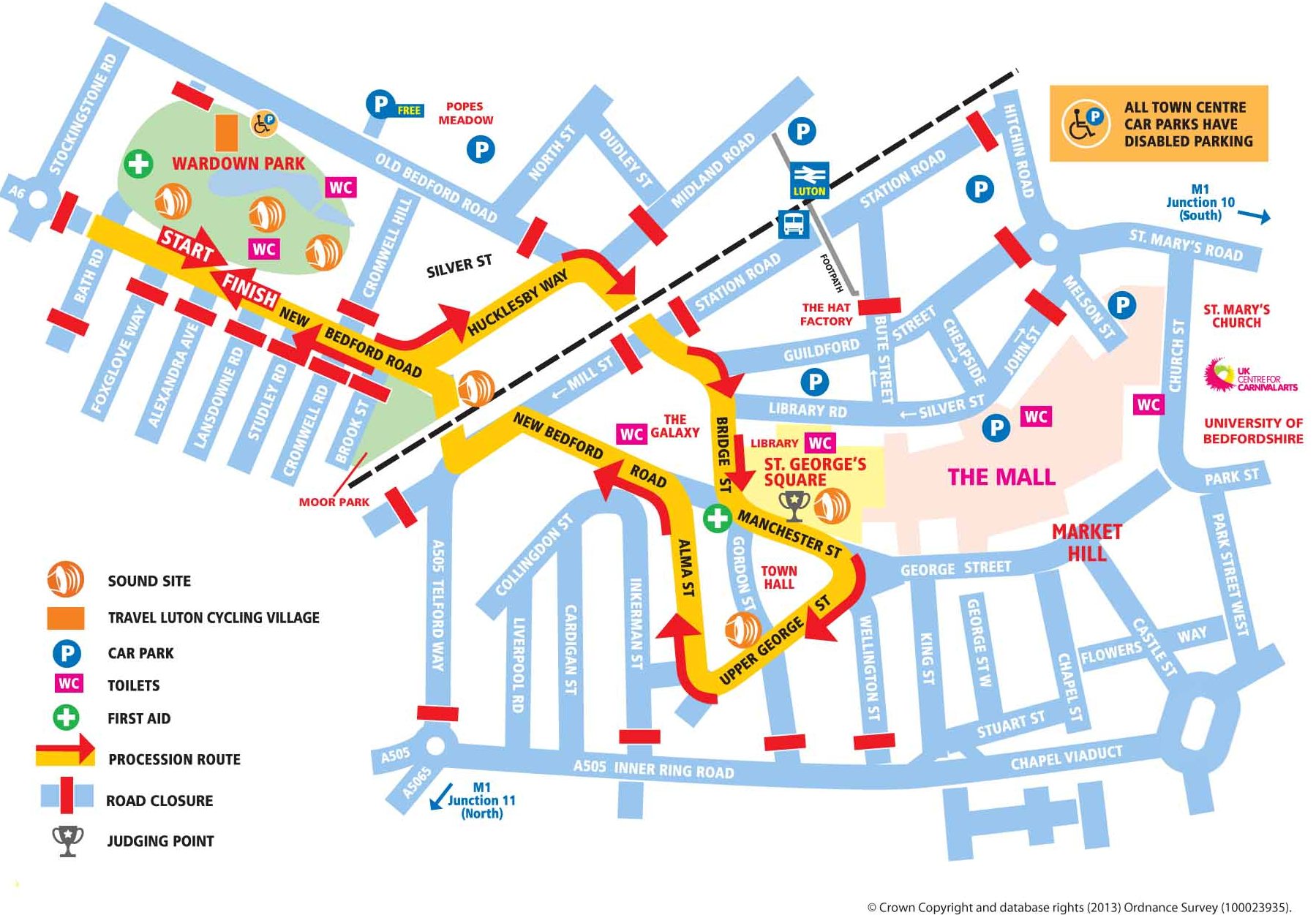 Luton Carnival Map 2014