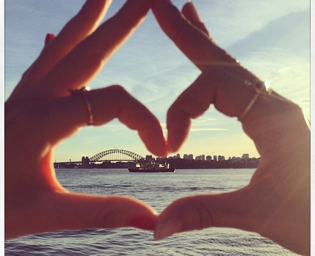 Heart shape hands in Australia
