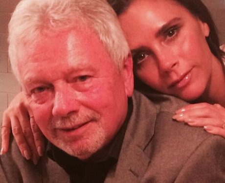 Victoria Beckham hugging her father
