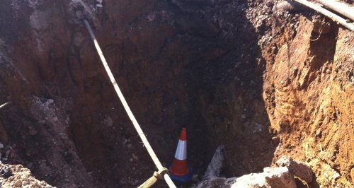 A sinkhole in Somerset near Wells