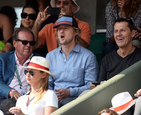 Owen Wilson watching the French Open Tennis