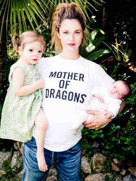Drew Barrymore with Olive and Frankie