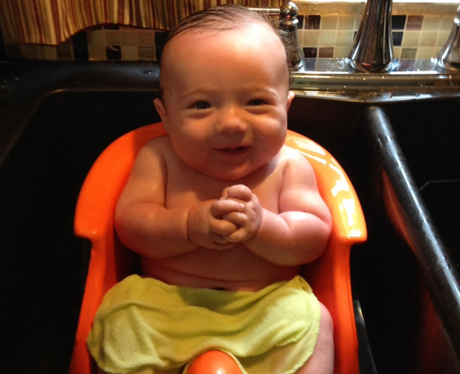 A smiling baby