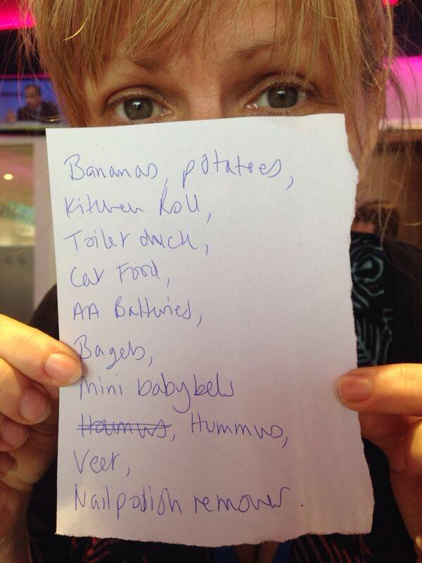 Rachel Holding Shopping List