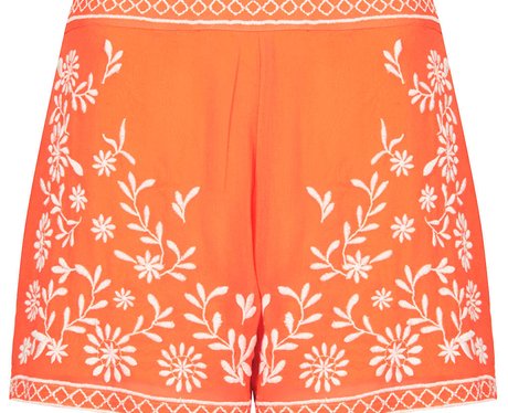 topshop, orange flower shorts