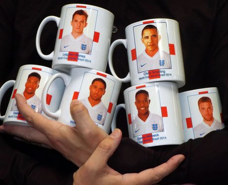 Barack Obama's face on a mug and mistaken for England player