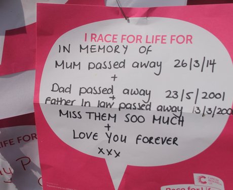 Race for Life Gloucester- The Messages 2014