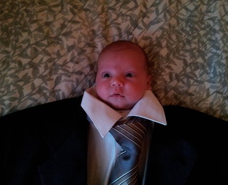 baby in suit