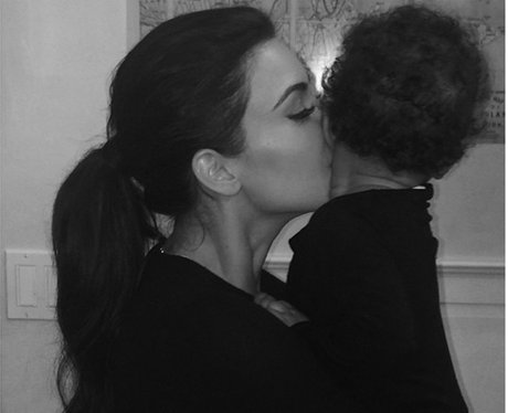 Kim Kardashian Kisses North West