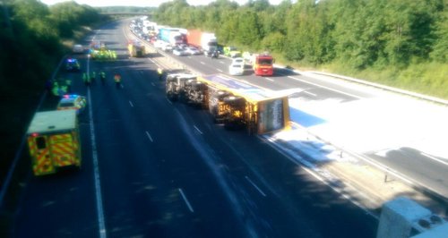 M11 Lorry Overturned