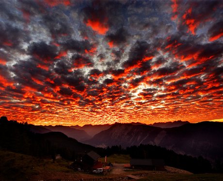 A stunning orange sunset