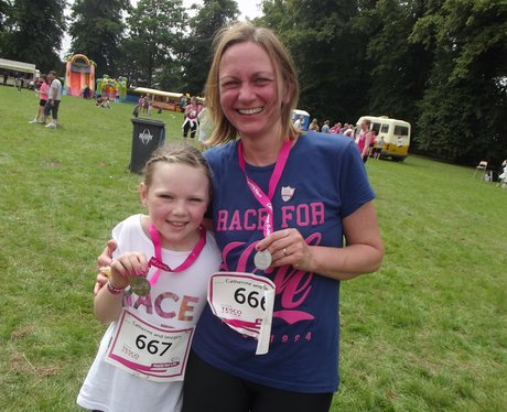 Race For Life Rugby, finish line and medals!