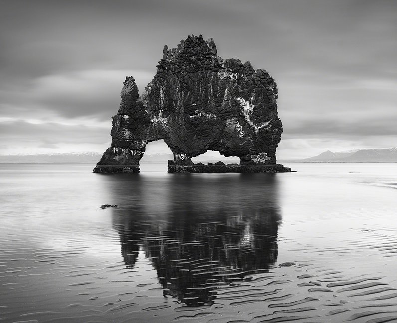 A rock in a lake