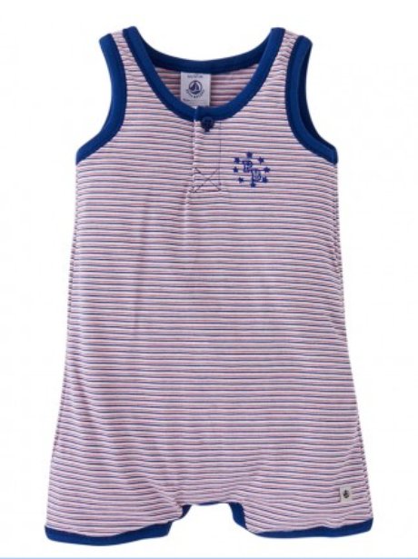 Boys nautical stripey romper suit