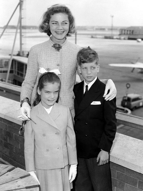 Lauren Bacall with her and Humphrey Bogart's two children Leslie and Stephen.