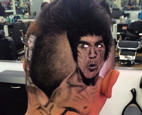 A shaved hair cut