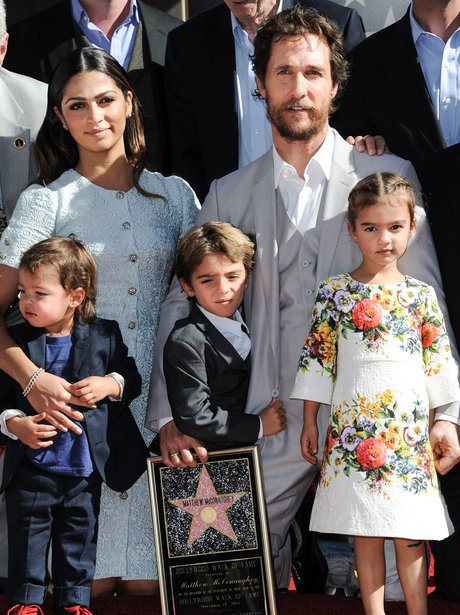 Matthew McConaughey is joined by his family on the Hollywood Walk Of ...