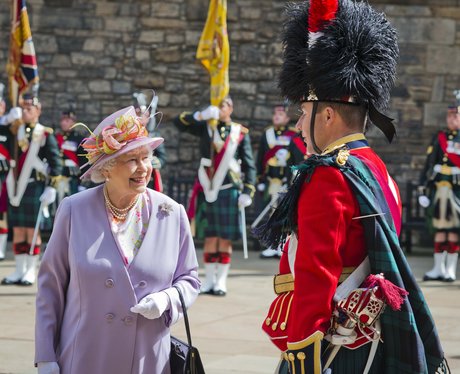 Queen Elizabeth II wearing lilac