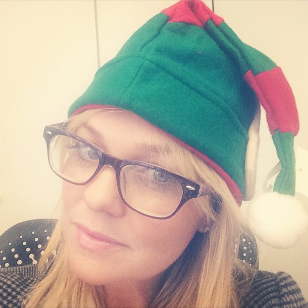 Emma Bunton in an elf hat