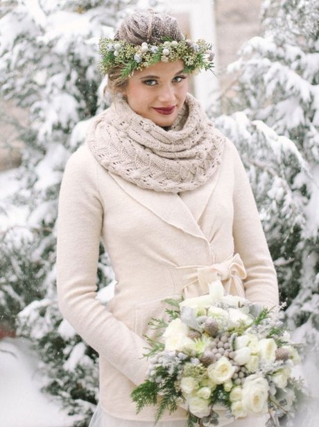 A bride in the snow