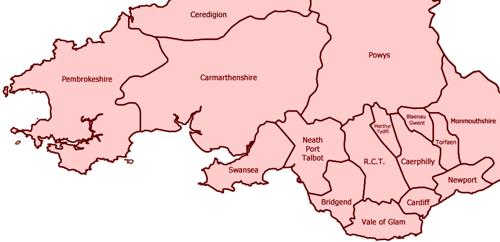 Welsh Local Authority Map School Closures In South & West Wales - Heart