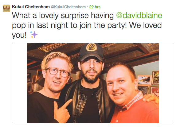 David Blaine Cheltenham Twitter Picture