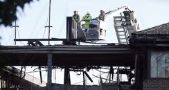 Firefighters at the council offices