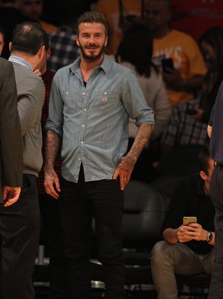 David Beckham comes out to see the Lakers play