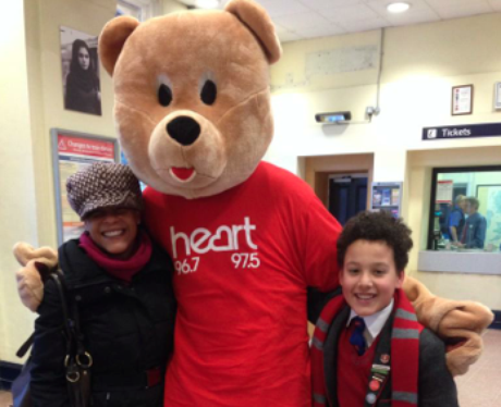 Heart Teddy Bear Hug Before School